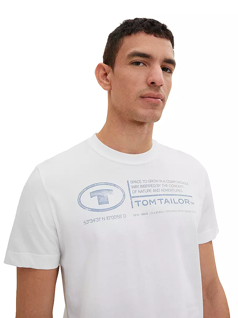 TOM TAILOR T-Shirt Regular Fit weiss