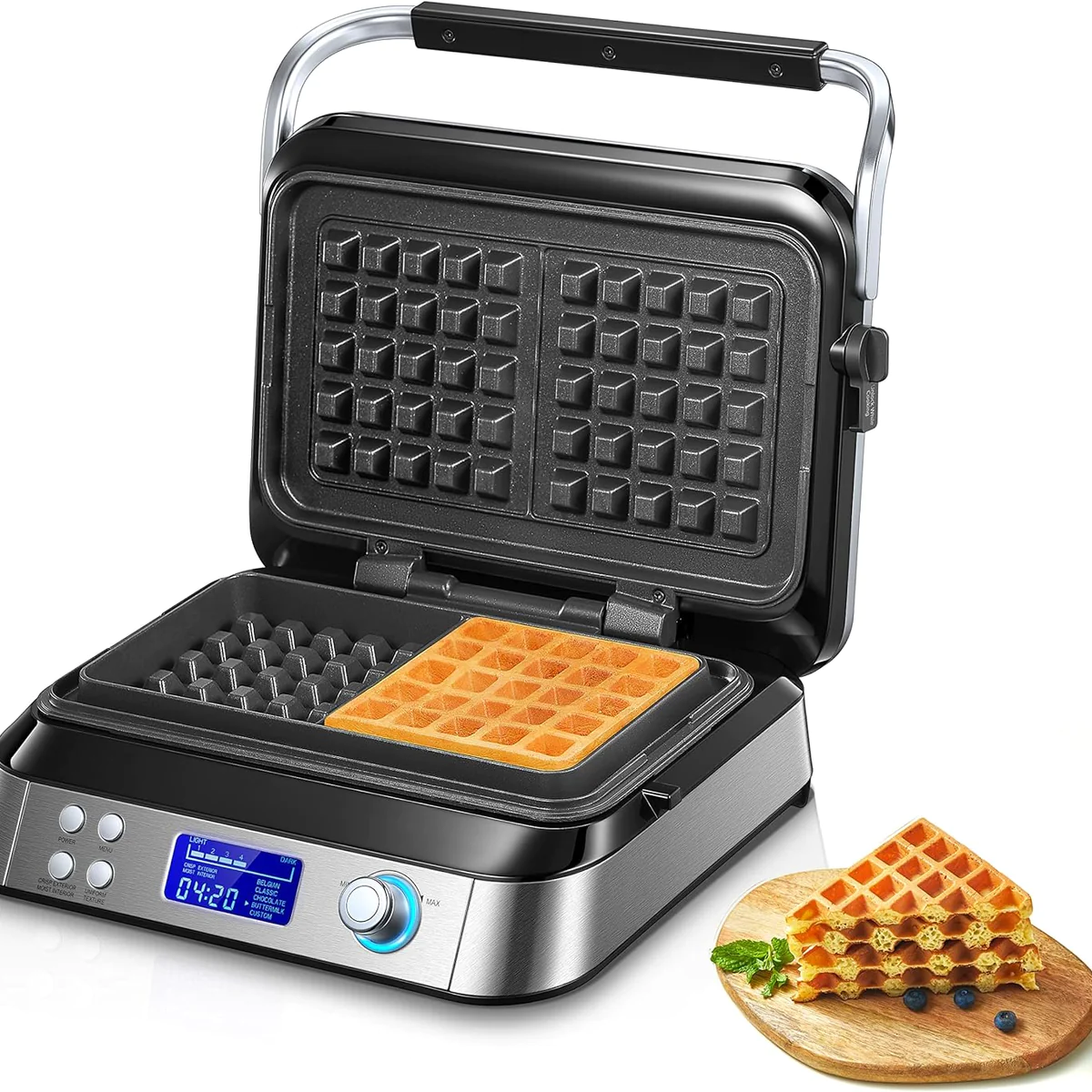 Gaufrier Gaufre Belge 1600W gris noir Vendos85