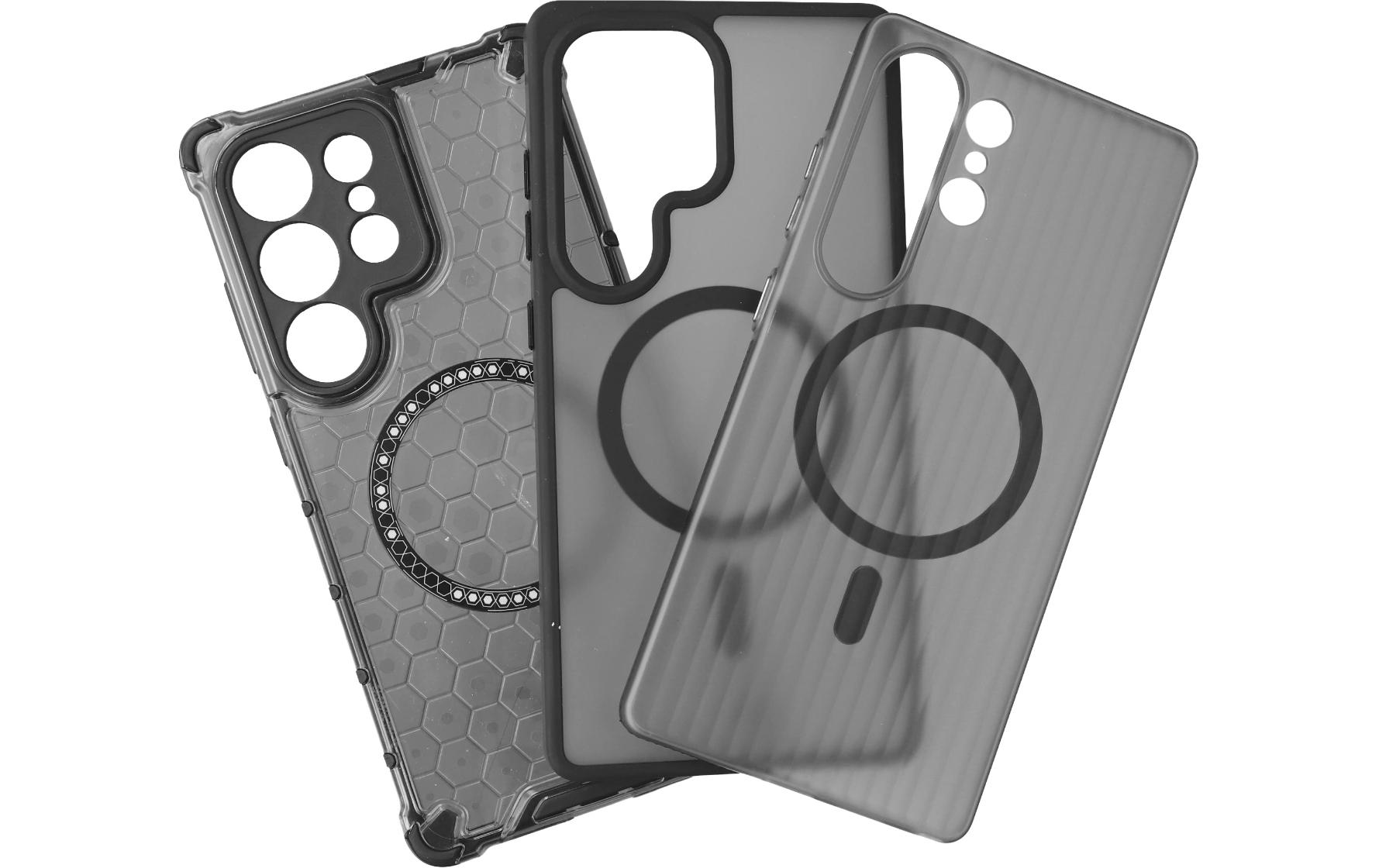 Qi2 Upgrade 3er Cover Set für Samsung Galaxy S25 UltraQi2 Upgrade 3er Cover Set für Samsung Galaxy S25 Ultra, frosted grau, Stossfest