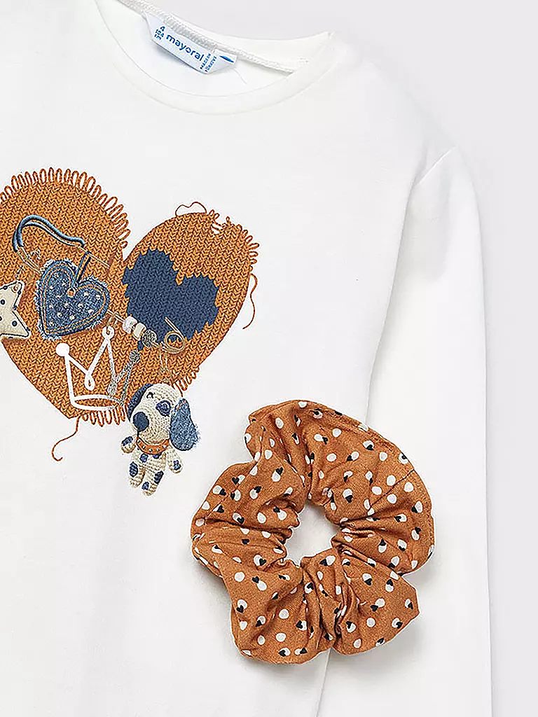 MAYORAL Mädchen Set 2-teilig Langarmshirt und Haarband creme