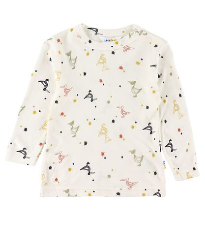 Joha Bluse - Bambus - Hvid m. Pelikaner