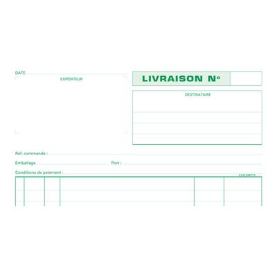 Exacompta - Manifold Carnet de livraisons - 50 tripli - A4