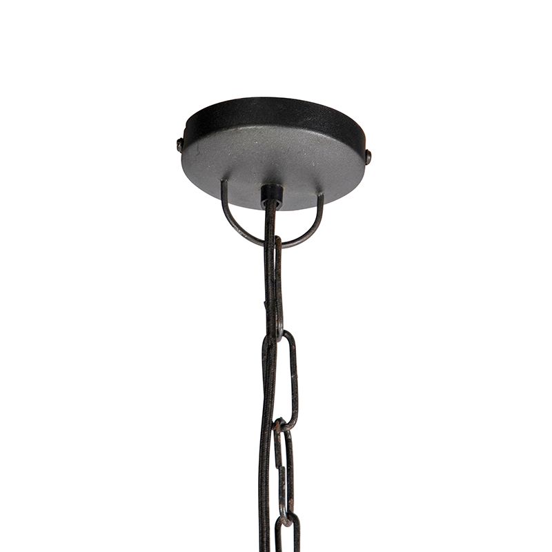 Industriele hanglamp donkergrijs met mango hout - Mangoes