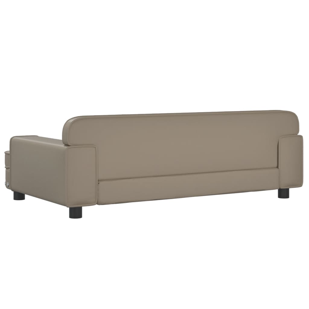 Cama para cães em couro sintético vidaXL, cor cappuccino, 70x45x30 cm
