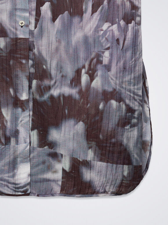 Vestido de liocel estampado - Multicolorido
