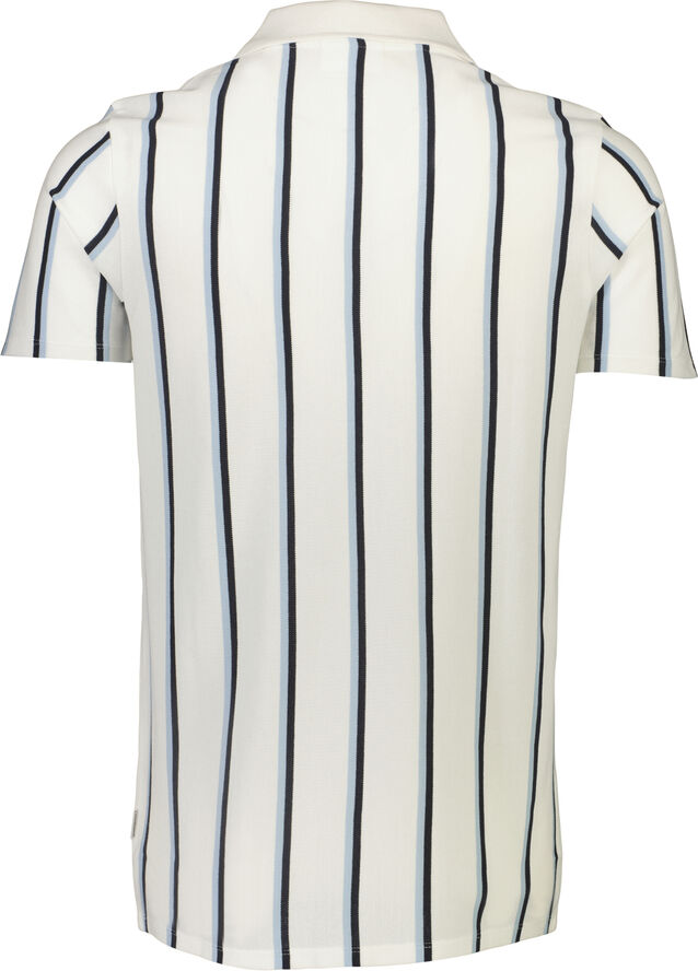 Lindbergh Striped piqué polo shirt S/S Hvid