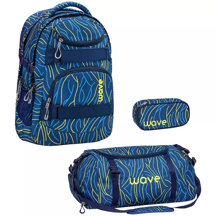 WAVE Rucksack Infinity Set 3-teilig Yellow Lines