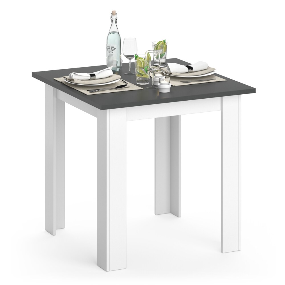 VICCO Esstisch KARLOS Esszimmertisch 80cm Weiß Anthrazit Wohnzimmer Küchentisch