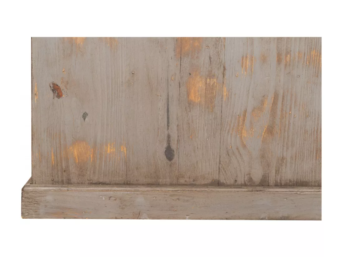 BISCOTTINI Armoire - Chêne massif finition antique - Polyvalente - Rangement - Jardin - Salon - Cuisine - Salle à manger - Étagères - Chambre - Buffet - 154x34x205 cm