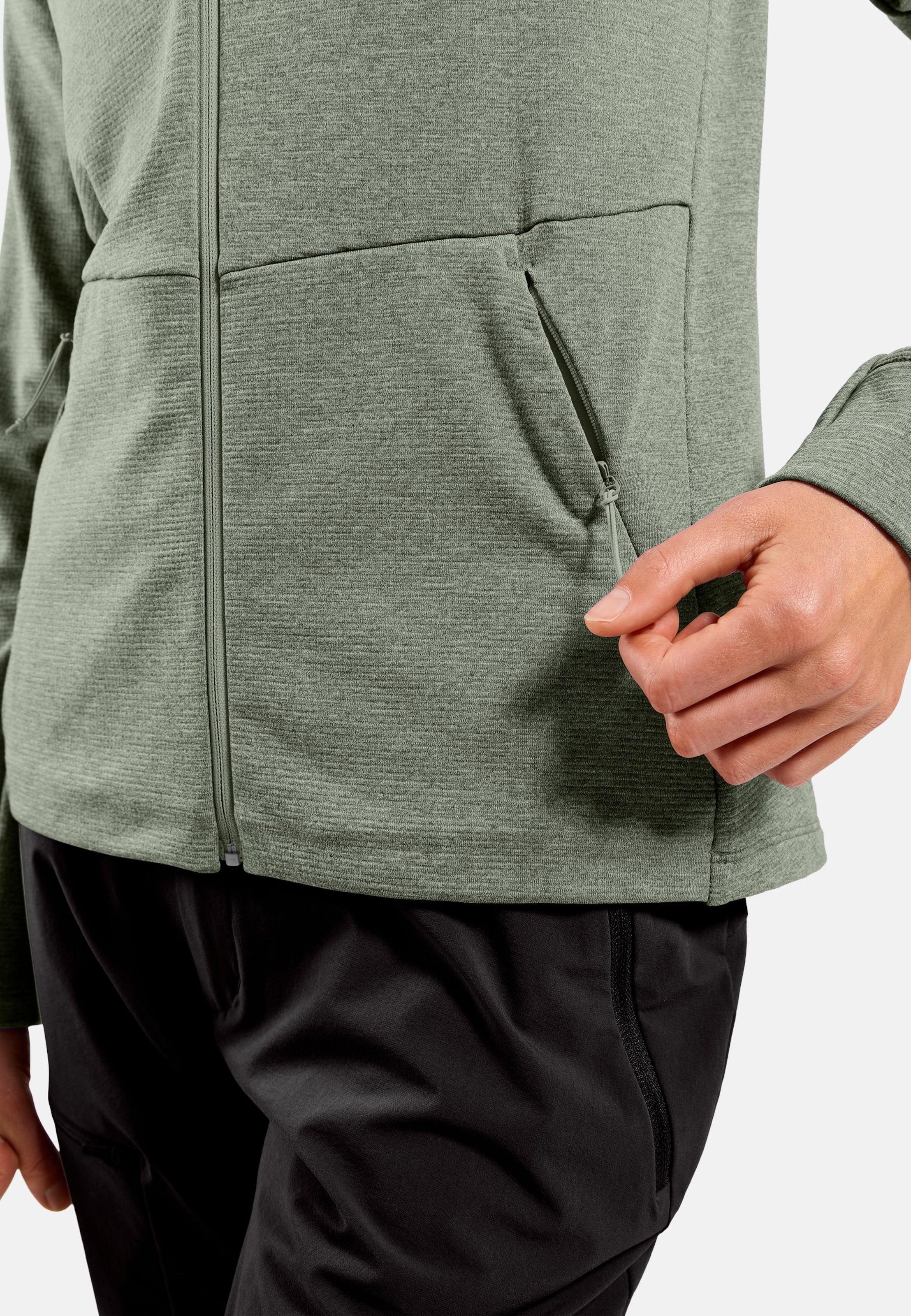 Essentials Multisport Mid Layer aus Grid-Fleece mit Reissverschluss in shadow melange