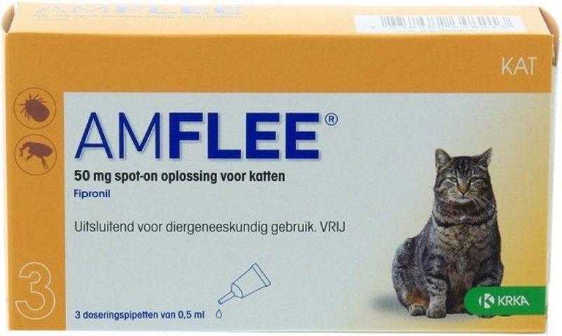 Amflee Vlooien en tekenmiddel voor katten 3 x 50 mg