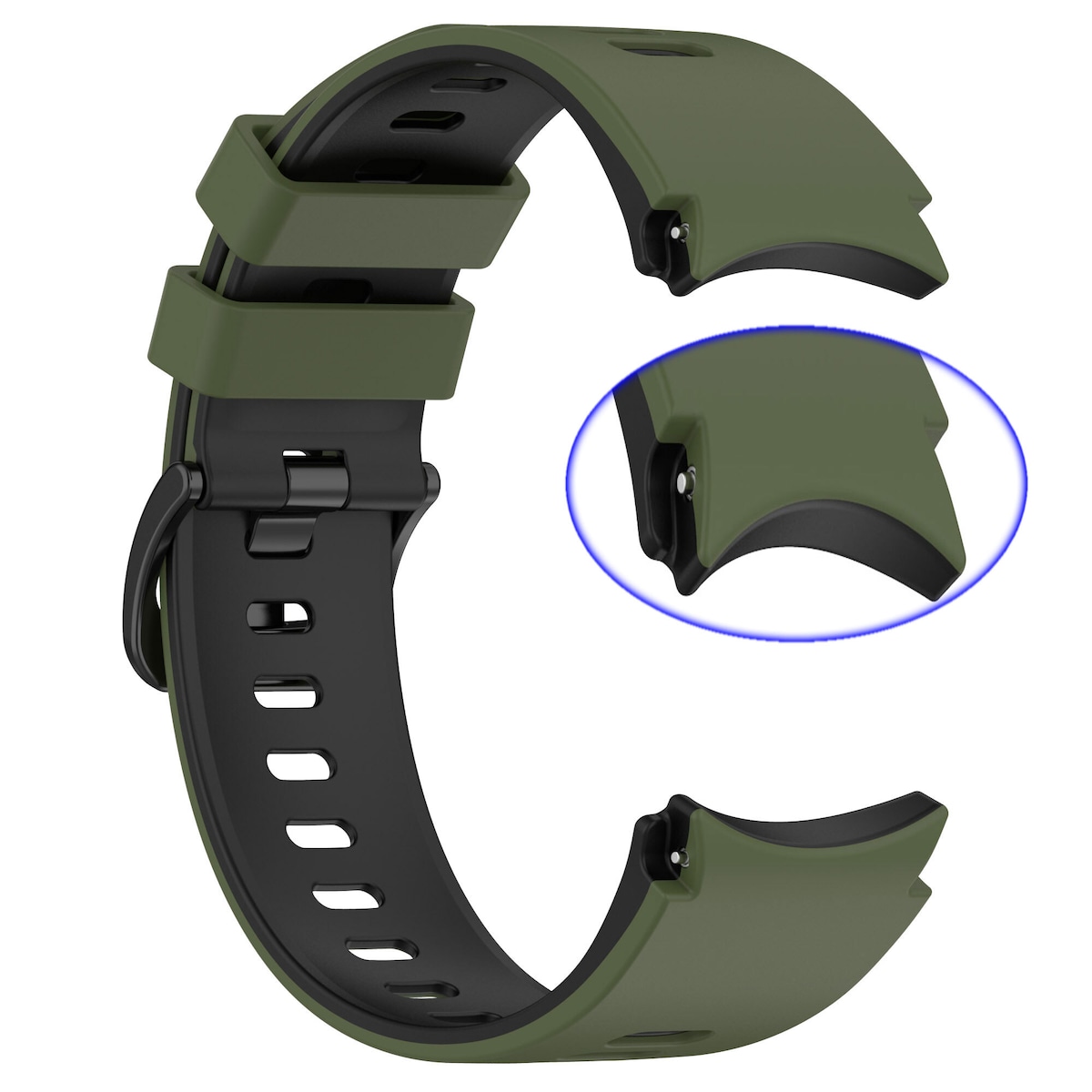Tofarget klokkerem for Samsung Galaxy Watch 4/5/6/6 Classic Grønn