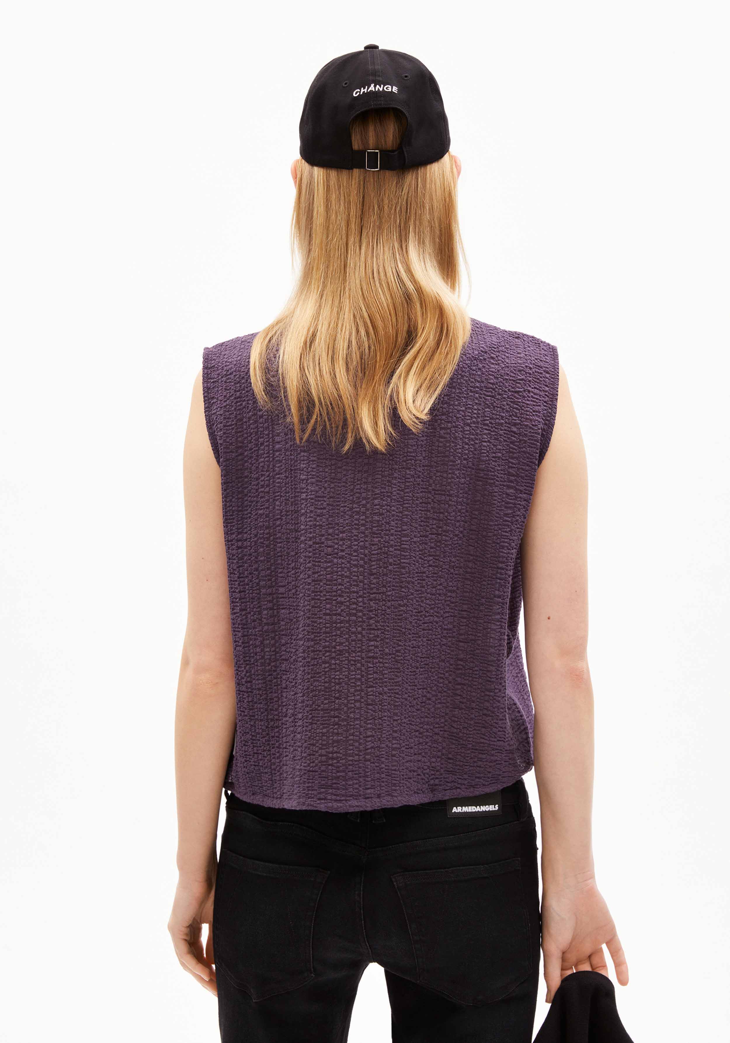 Armedangels Bluse Neraa Crinkle Blue Ash