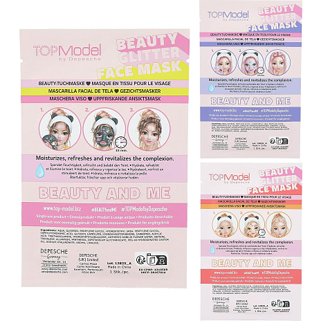 TOPModel beauty and me ansigtsmaske m. glitter – flere varianter – assorteret