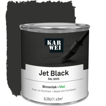 KARWEI binnenlak mat RAL 9005 jet black 250 ml