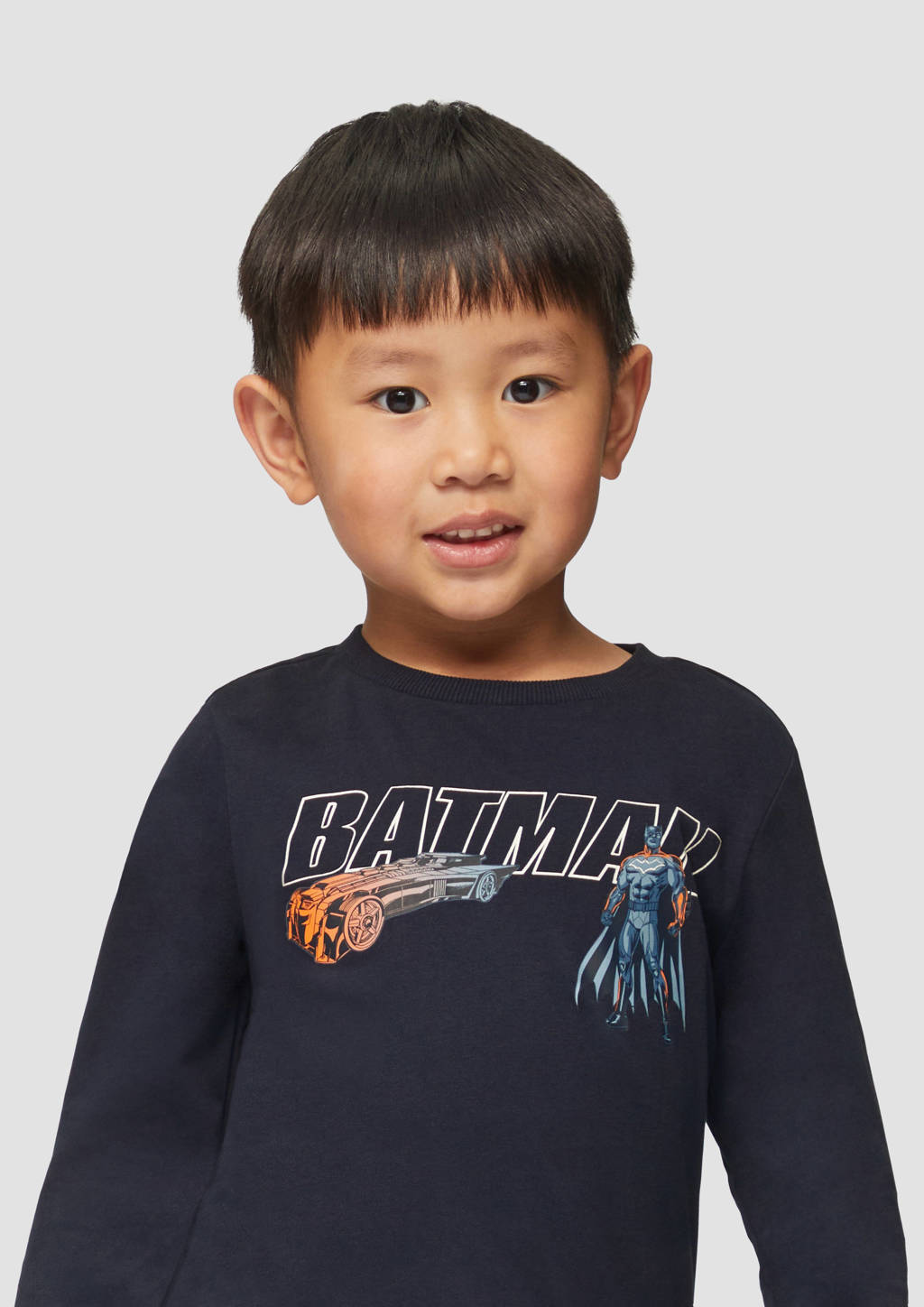 s.Oliver longsleeve met printopdruk donkerblauw