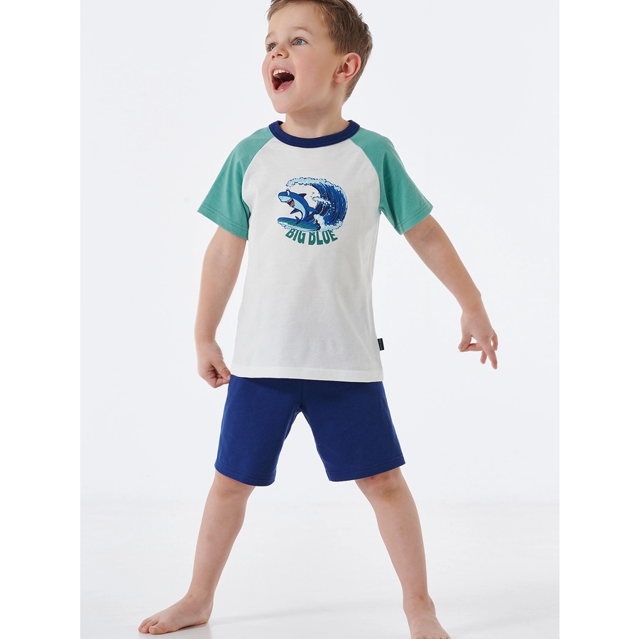 Schiesser Pyjama Casual World Organic Cotton off-white