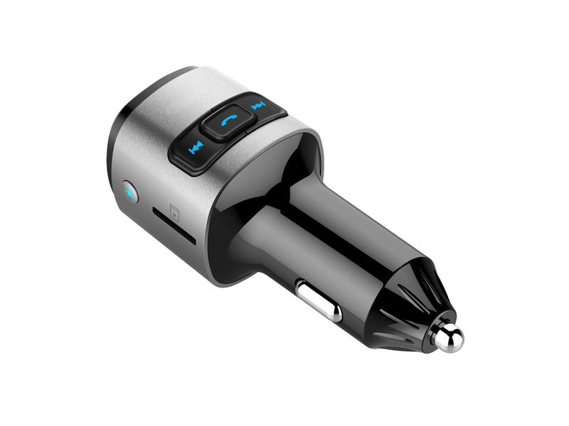 onit FM-Transmitter mit USB-Ladegerät Bluetooth-FM-Sender fürs Auto mit Freisprechfunktion und USB-Ladeanschlüssen