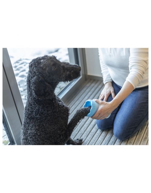 Trixie Pootreiniger Silicone - Hondenpootverzorging - Blauw M-L