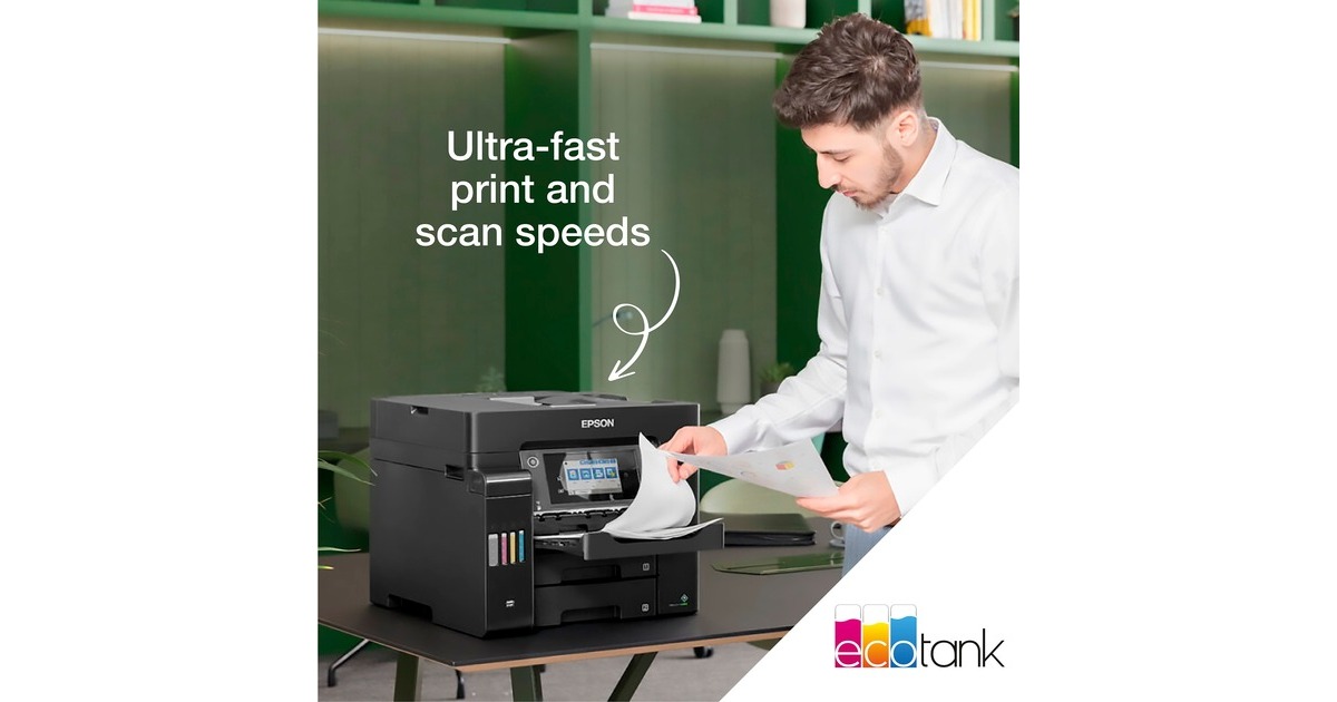 EpsonEcoTank ET-5850 all-in-one inkjetprinter met faxfunctie  (Zwart, Scannen, Kopiëren, Faxen, LAN, Wi-Fi)
