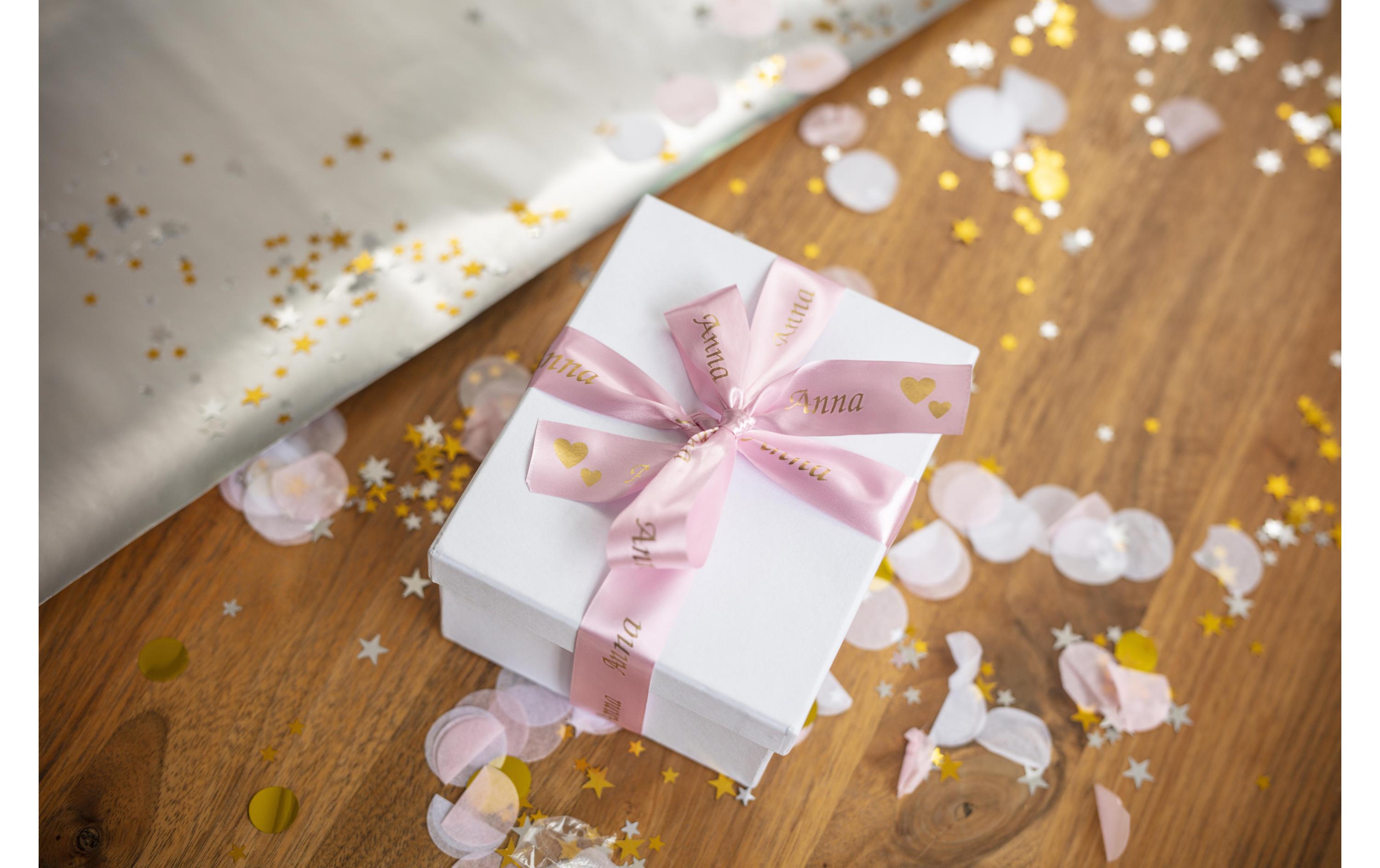 Beschriftungsband TZe-RE54 Gold auf Pink24 mm-Beschriftungsband für Etikettendrucker