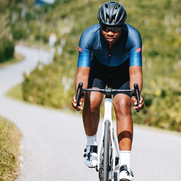 Maillot vélo CASTELLI AERO RACE 6.0 JERSEY BLEU/BLANC