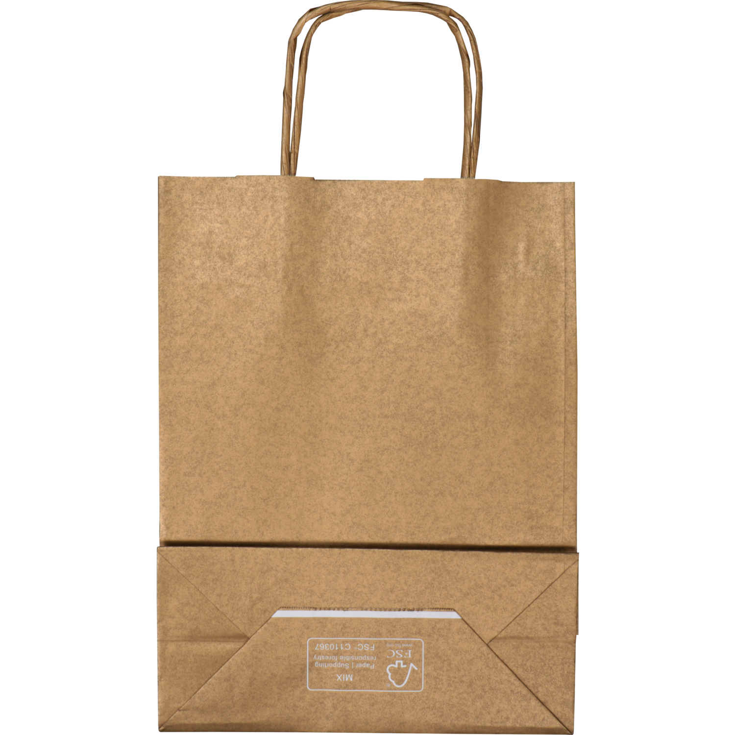 Tas, Kraftpapier, gedraaid papieren koord, 18x 8x22cm, draagtas, goud