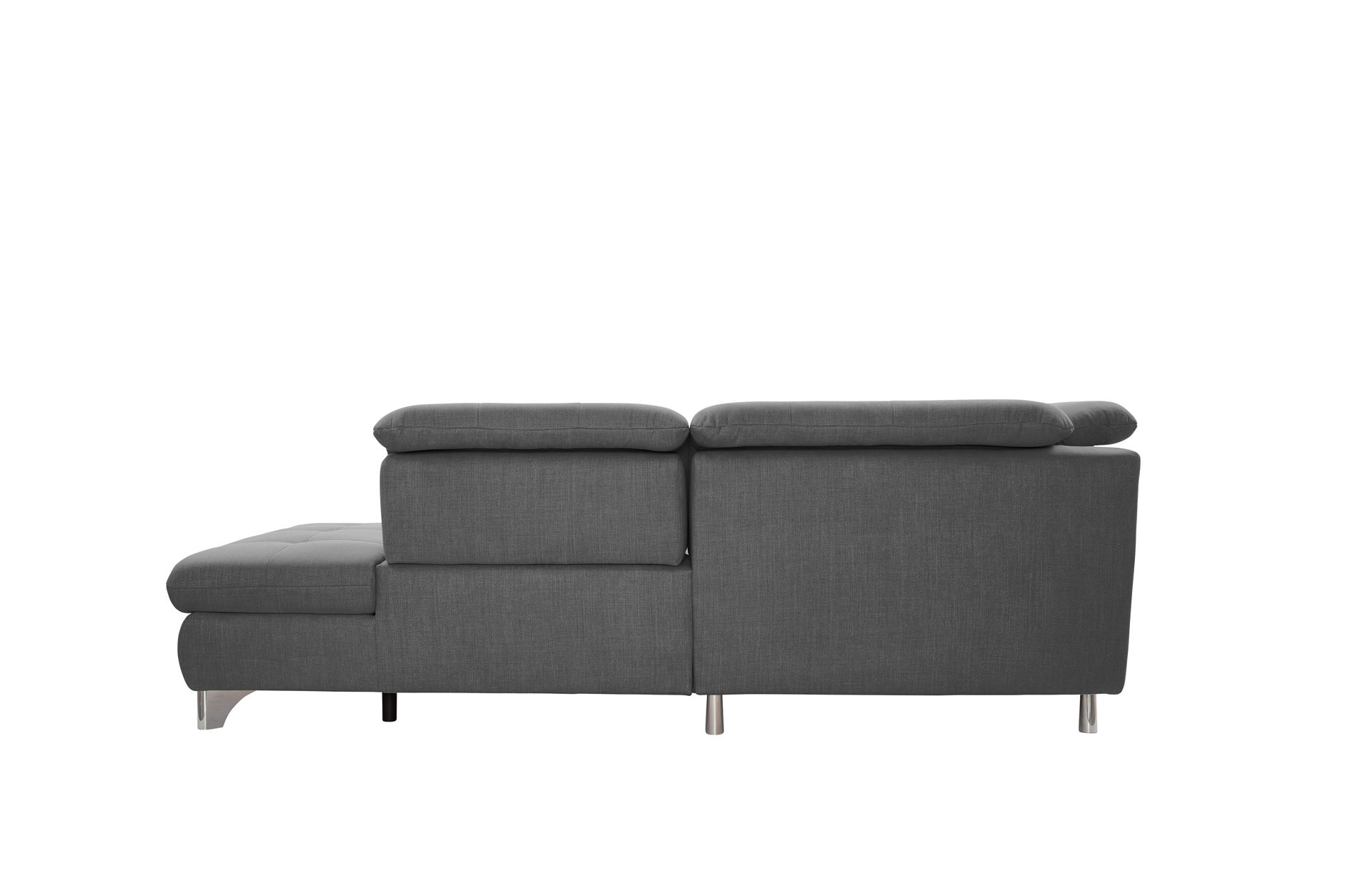 polsterpower Ecksofa - Miro grau - Basismodell - Ottomane rechts