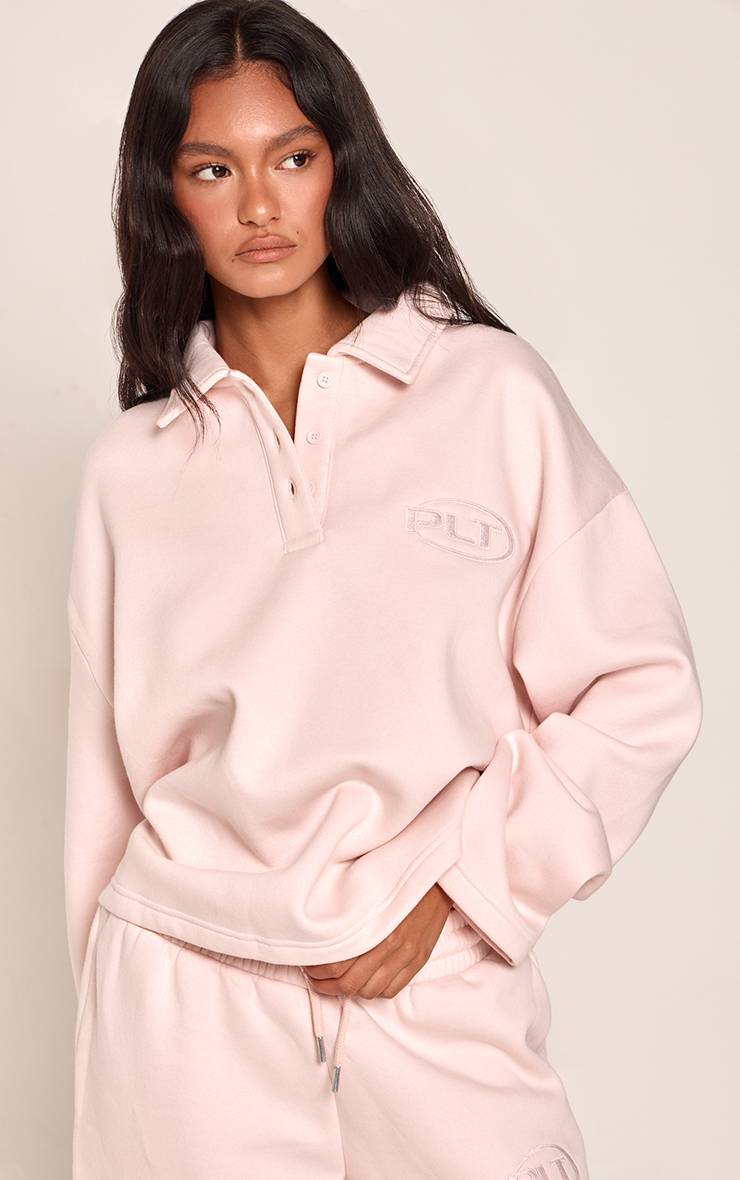 Rose Sweat-shirt Polo Brodé Plt
