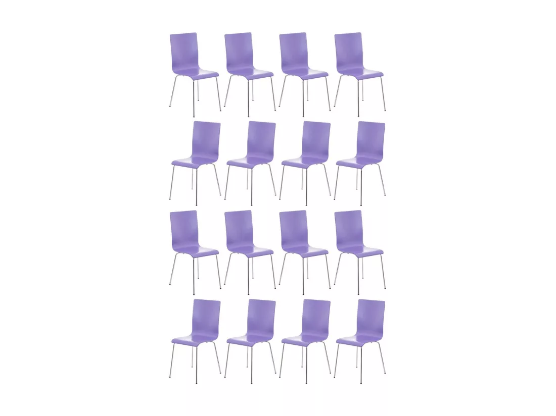Lot de 16 Chaise de conférence - Bois & Antique - Violet - PEPE
