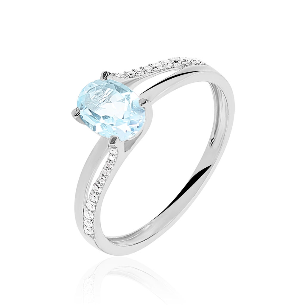 Bague Marie-eva Or Blanc Topaze Et Oxyde De Zirconium