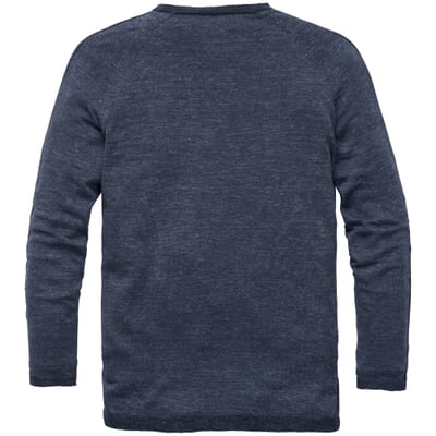 Herrenpullover plattiert, Blaumelange
