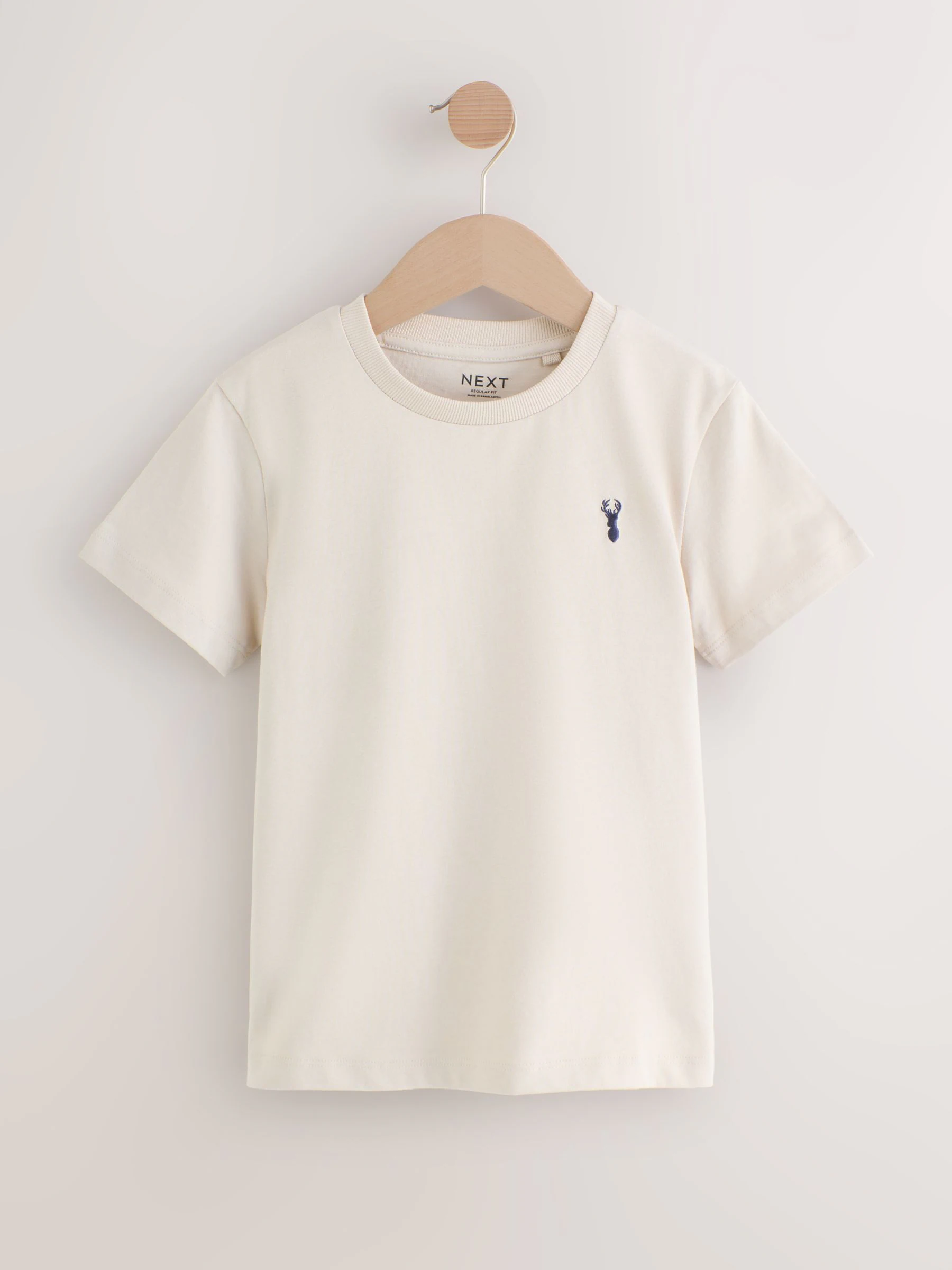 Mineraalgroen/blauw - T-shirts met korte mouwen en geborduurd rendier, verpakking van 4 (3-16jr)