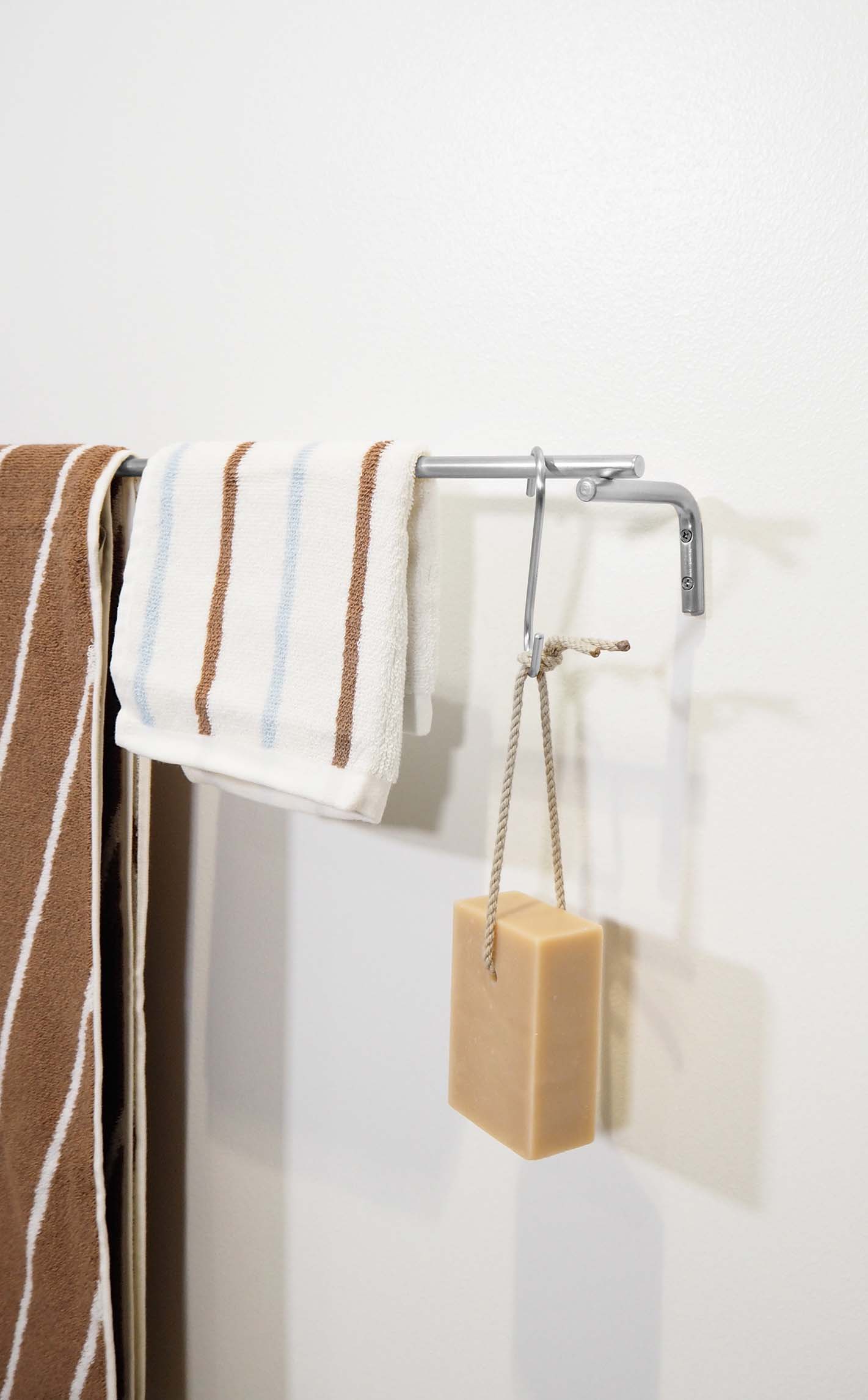 Patères lot de 2 en métal | Gris