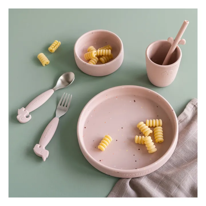 Done by deer Coffret repas en silicone Confetti | Rose