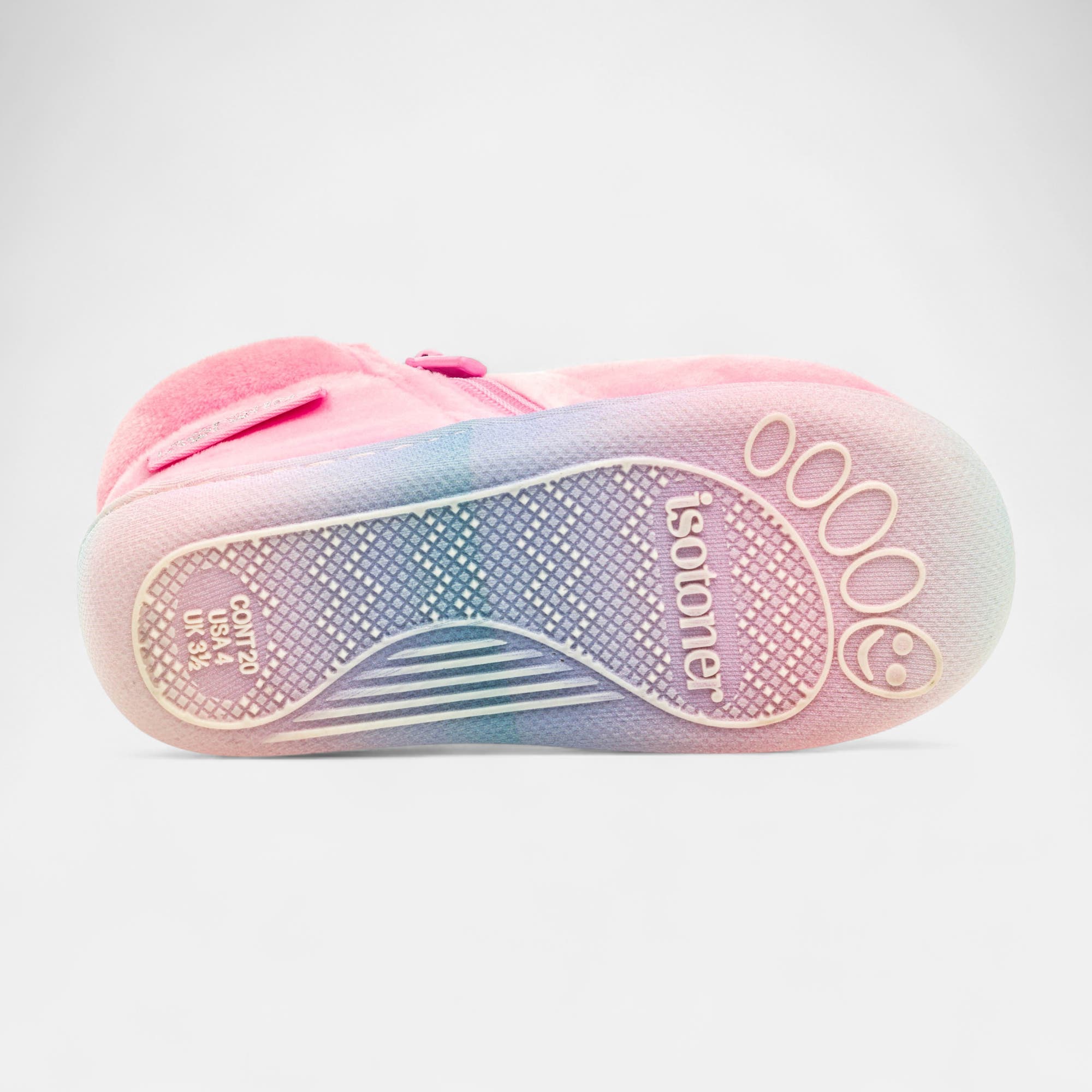 Pantoufles botillons zippés Bébé fille rose
