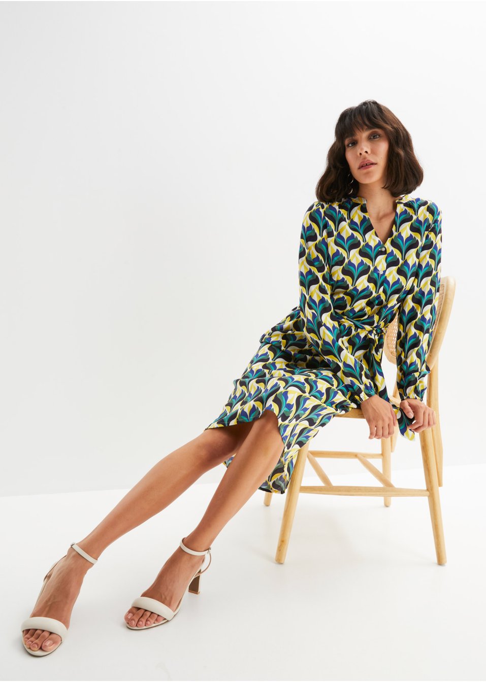 Robe-chemise avec ceinture à nouer