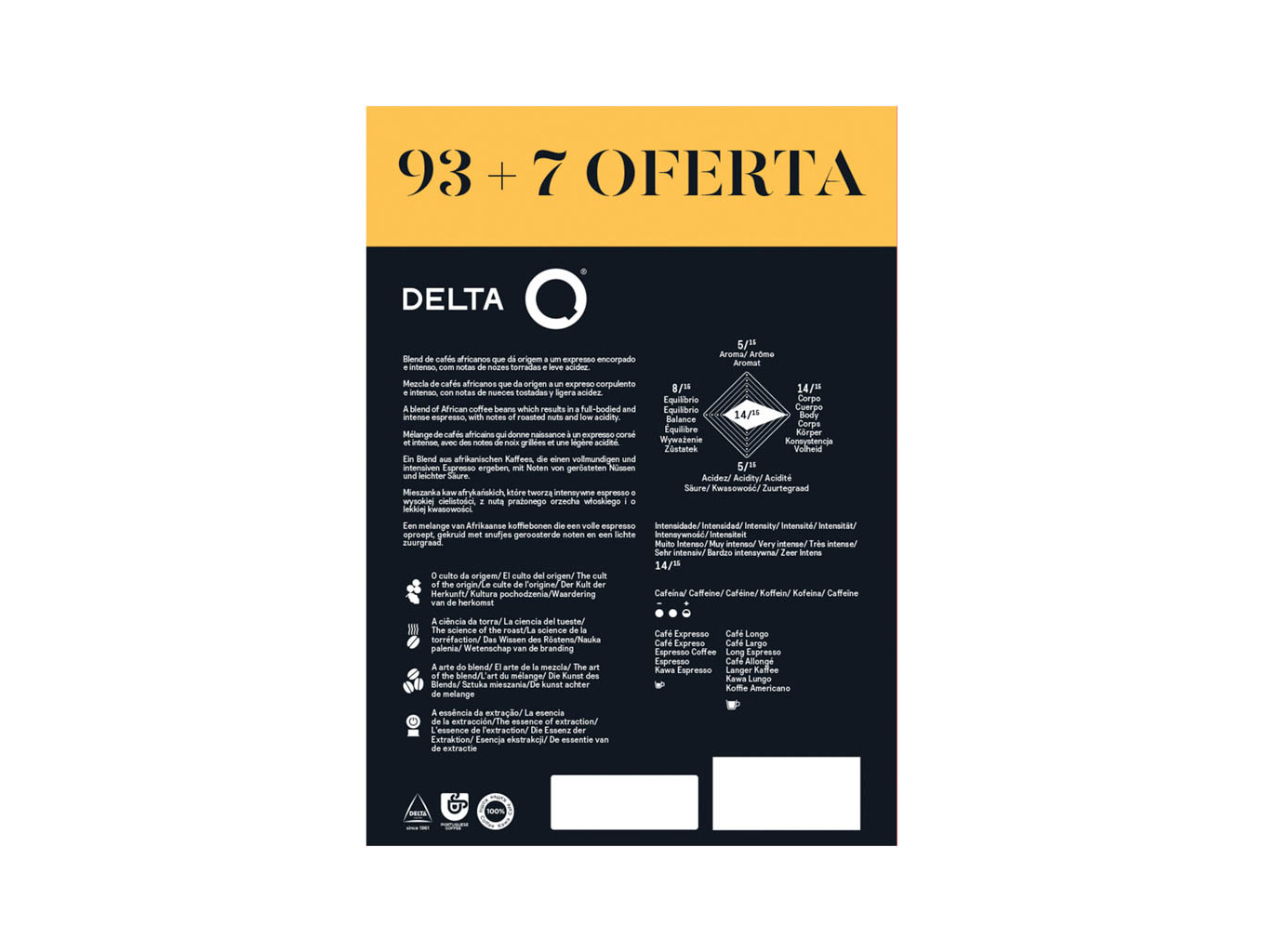CÁPSULAS CAFÉ DELTA Q EPIQ 93 UN   7 UN OFERTA