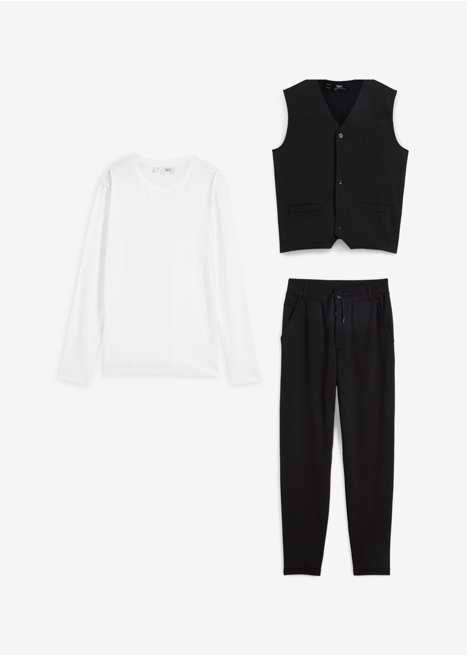 Pantalon, gilet et T-shirt manches longues garçon (ens. 3 pces)