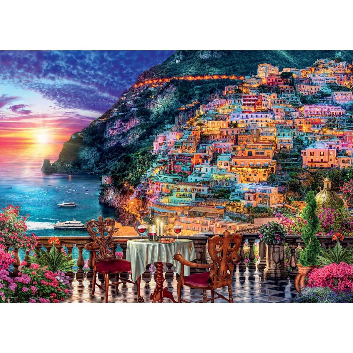 Dinner In Positano Italy 1000Piece Jigsaw Puzzle (Jigsaw)