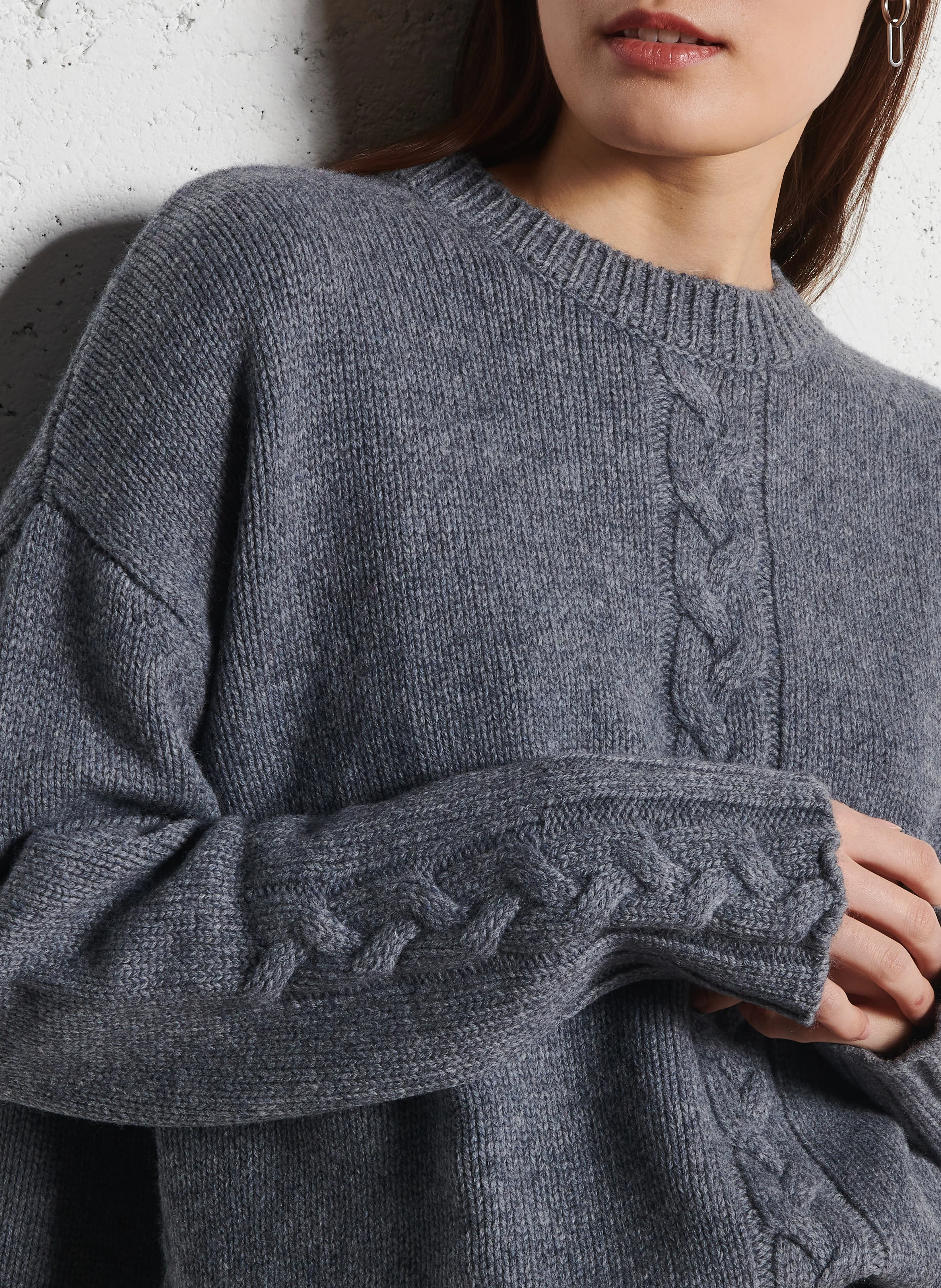 ADRIAN - Pull col rond en laine | Noir