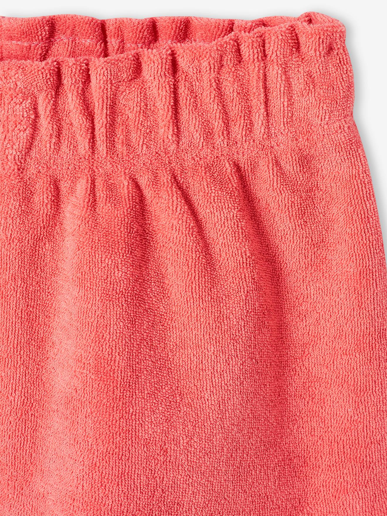 Conjunto de fleece encaracolado para bebê: regata coral e shorts.