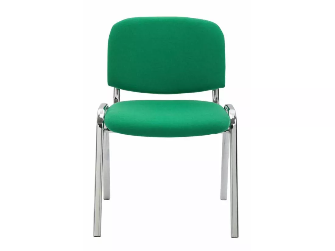 Lot de 4 Chaise de conférence - Tissu & Métal chromé - Vert - Ken