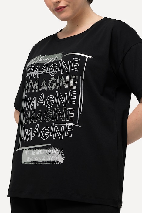 T-Shirt, Imagine, Ziersteine, Rundhals, Halbarm