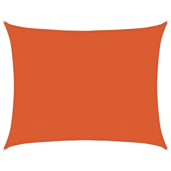 vidaXL Para-sol Estilo Vela Retangular 160 G/m² 6x7 M Pead Laranja - 3946568239