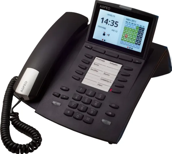 AGFEO ST 45, Analog telefon, 1000 entries, Nummervisning, Sort