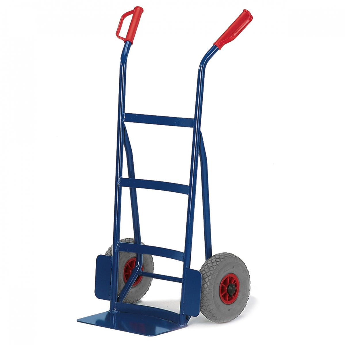 Rolwagen steekwagen -965- met achterovergebogen plat ijzer op schep 1200mm hoog massief rubber