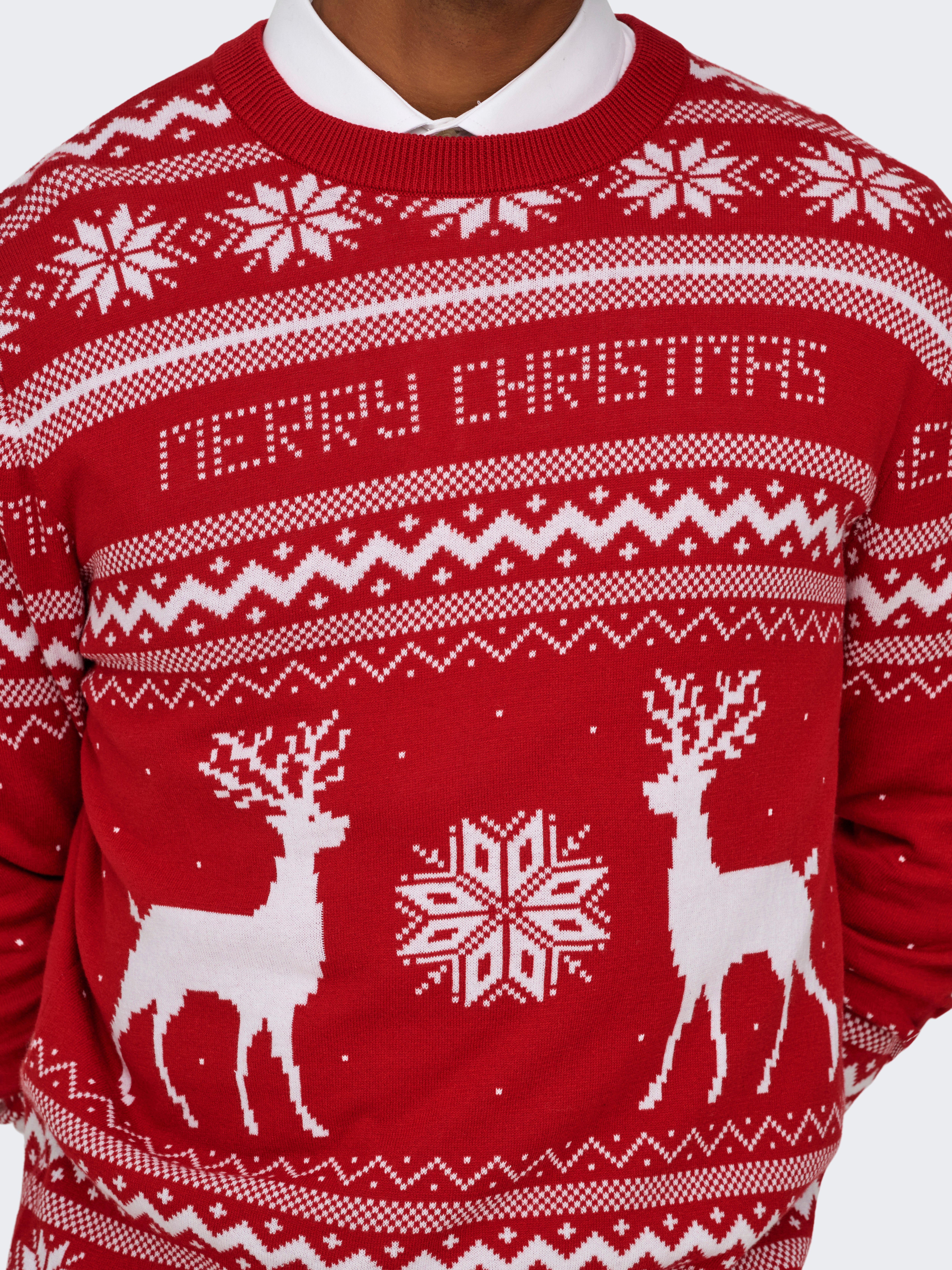 ONSXMAS Pullover Pompeian Red