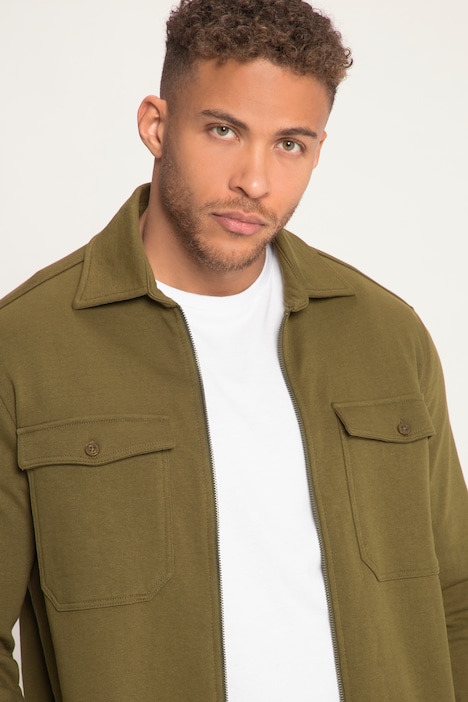 STHUGE Hemd, Overshirt, Sweat, Langarm, Modern Fit, Kentkragen, bis 8 XL