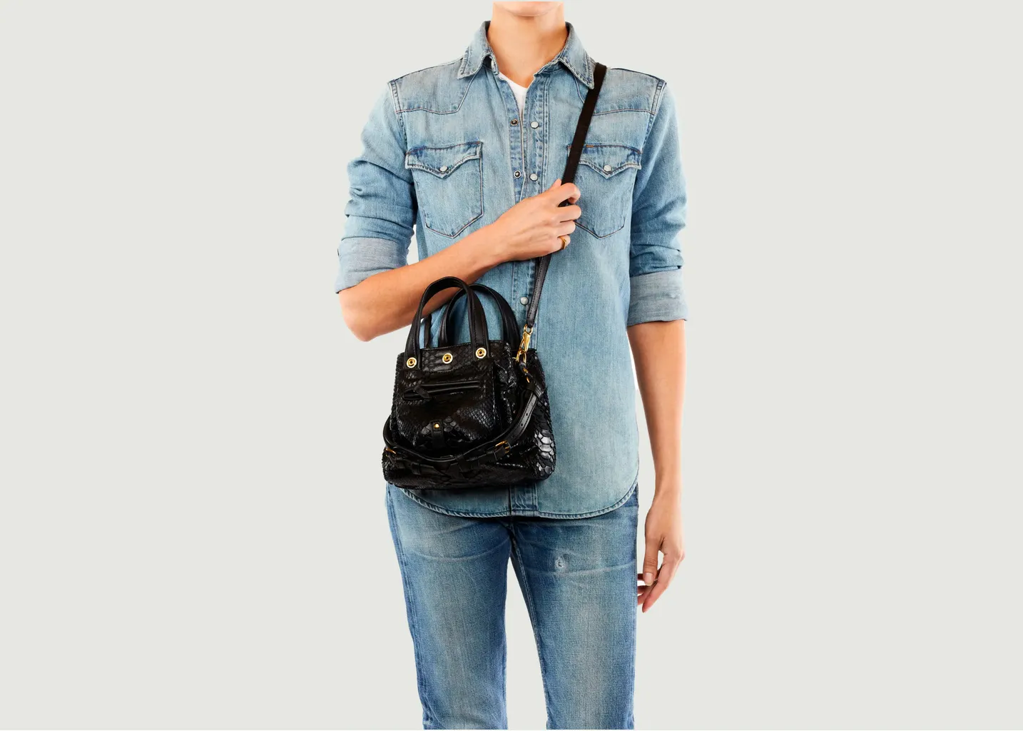 Sac en cuir de python Billy Nano Jérôme Dreyfuss